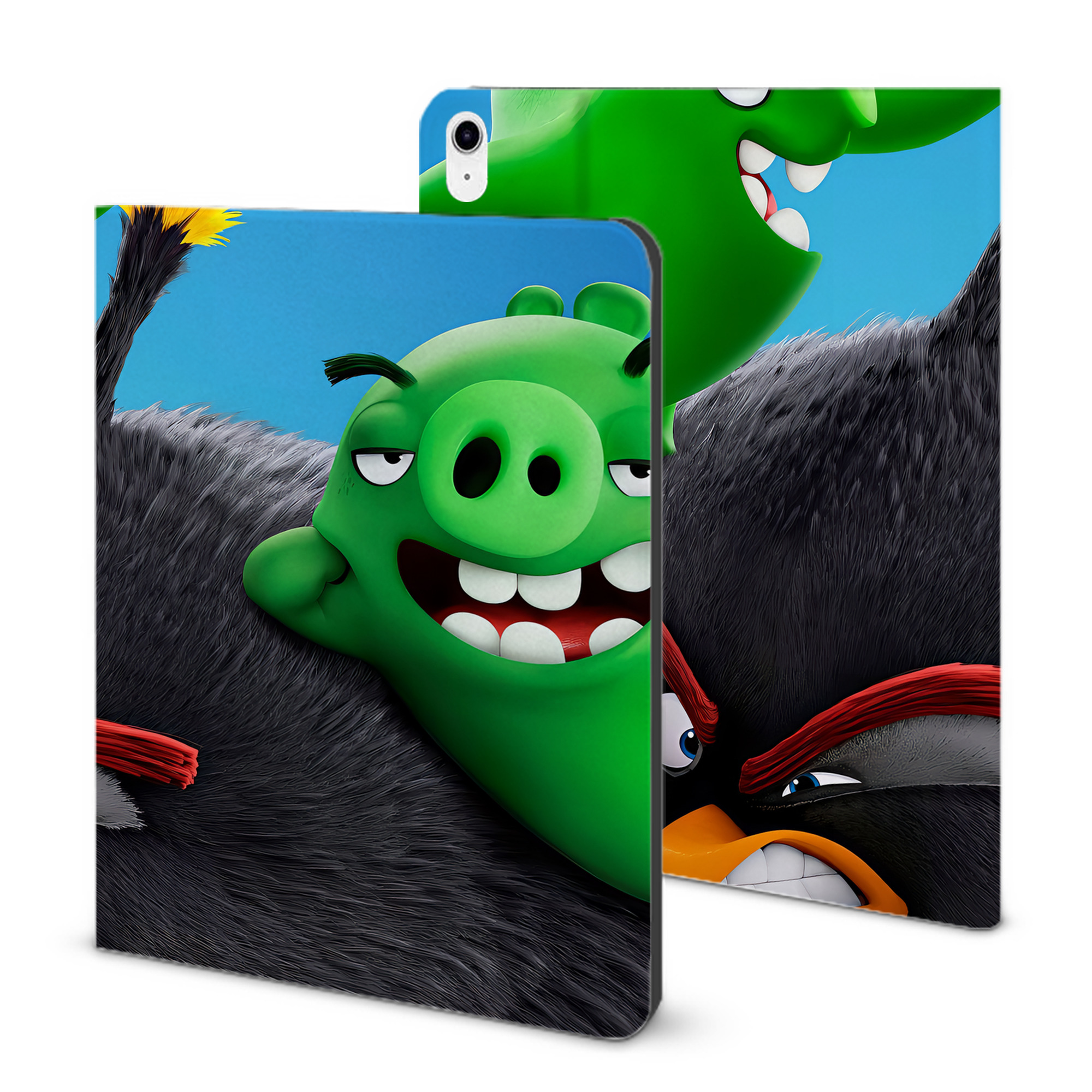 （画像用） Angry Birds アングリーバード IPad ケース ブック型 PUレザー TPU 耐衝撃 軽量 薄型 ペン収納なし 全面保護 IPad 各モデル対応